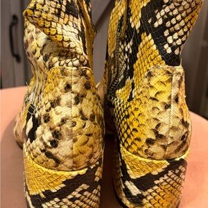 ALDO Yellow Snake Print Reptile Boots